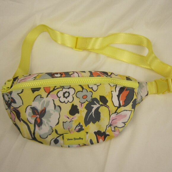 Vera Bradley Yellow Floral Lighten Up Reactive On The Go Waist Fanny Bag - Picture 1 of 8